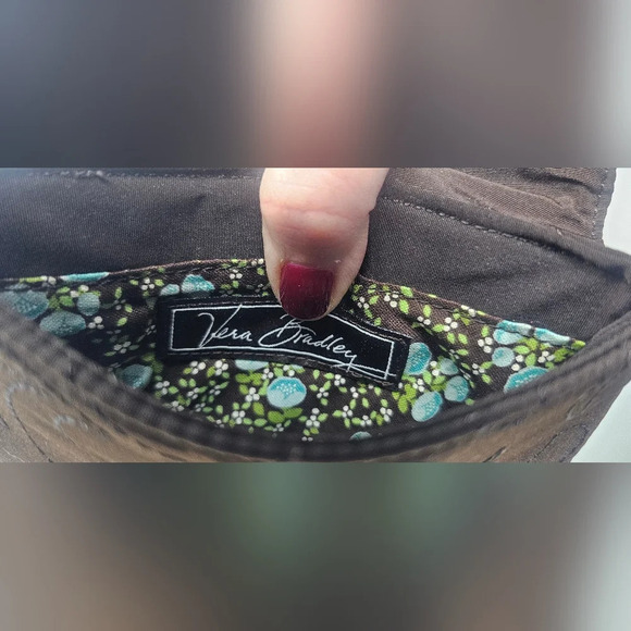 Vera Bradley Espresso Brown Flap ID Holder Wallet Keychain NWOT - Picture 10 of 13